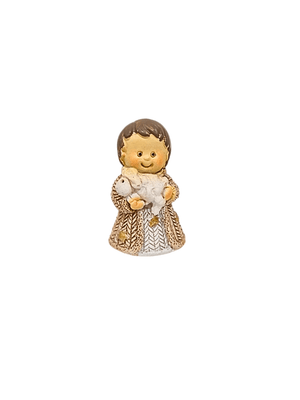 Presépio 7 Peças Branco e Marrom com Cenário 8,5 cm-TerraCotta Arte Sacra