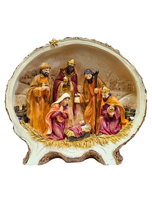 Presépio em Resina com Cenário Reis Magos-TerraCotta Arte Sacra