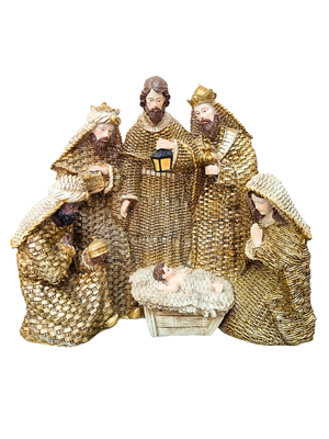 Presépio em Resina com Veste Dourada-TerraCotta Arte Sacra