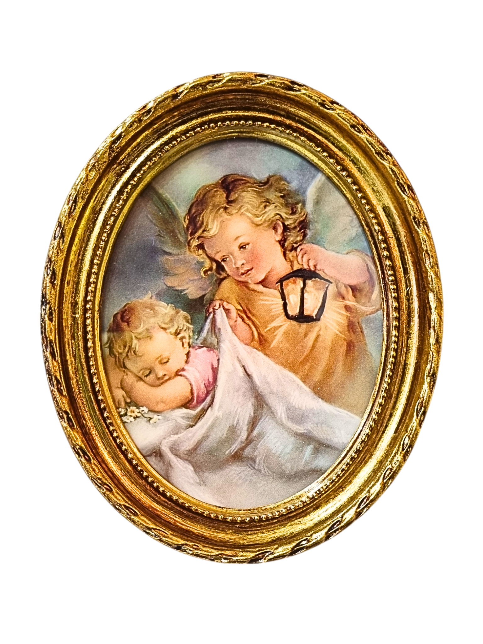 Quadro Italiano de Anjo Zelador-TerraCotta Arte Sacra