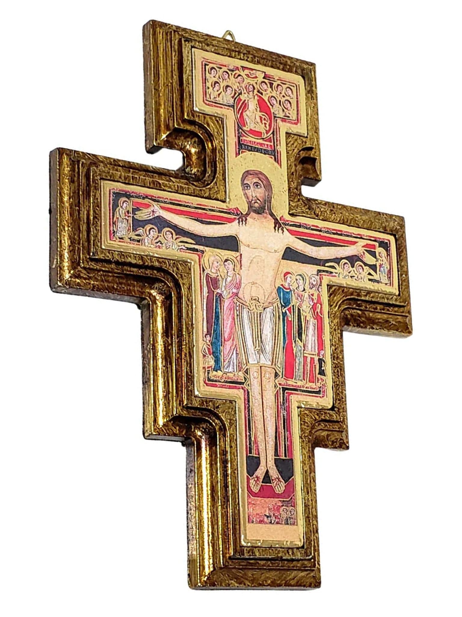 Cruz de São Damião Italiana em Madeira-TerraCotta Arte Sacra