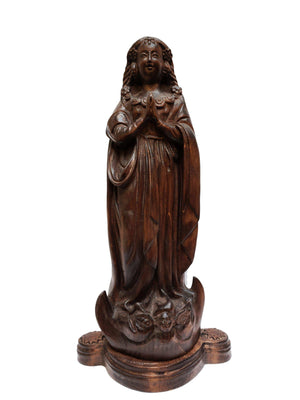 Imagem de Nossa Senhora Aparecida Fac-símile em Madeira 14 cm-TerraCotta Arte Sacra