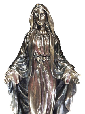 Imagem de Nossa Senhora das Graças com Acabamento em Bronze 25 cm-TerraCotta Arte Sacra