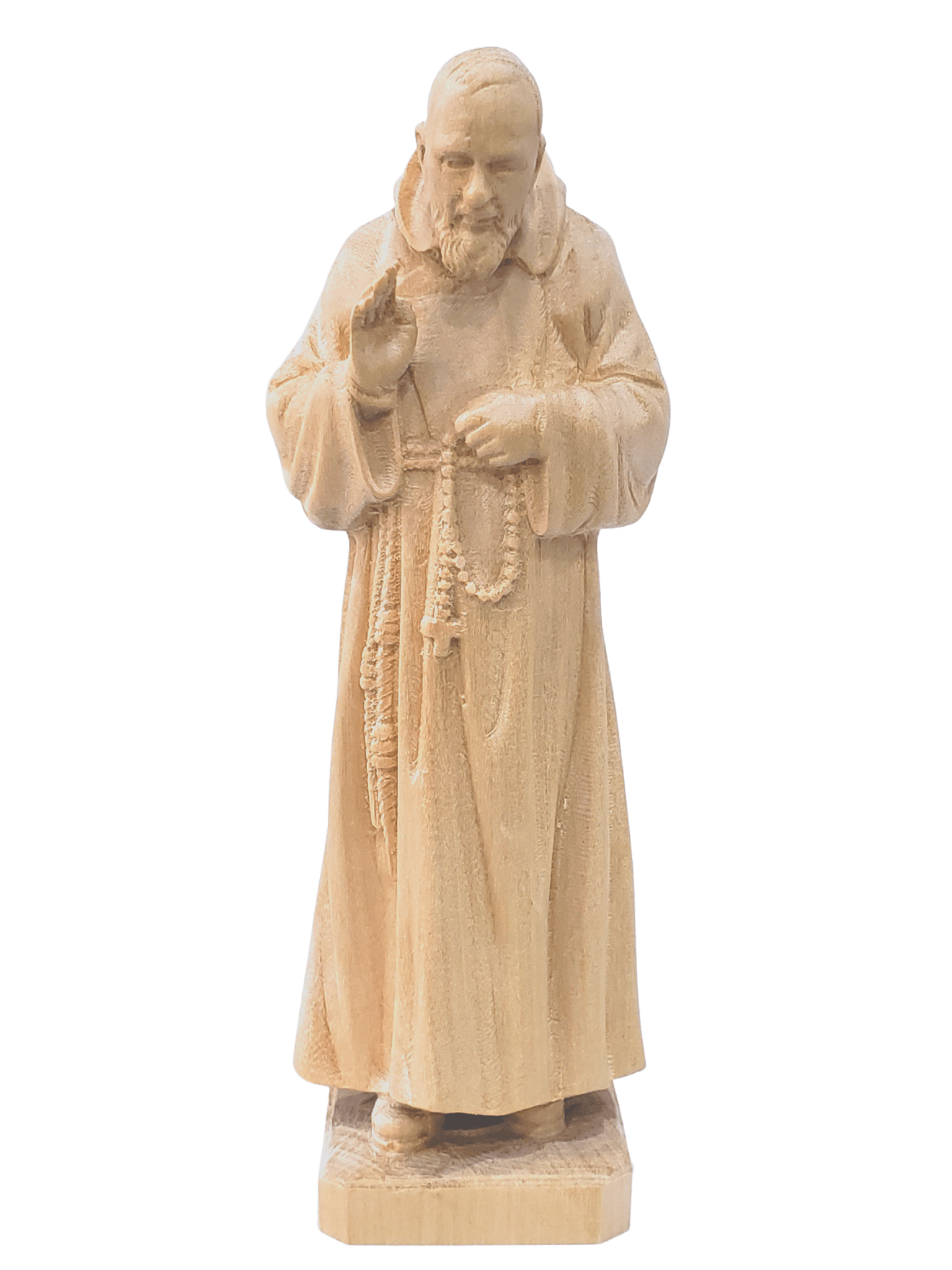 Imagem de Padre Pio de Madeira com 14 cm-TerraCotta Arte Sacra