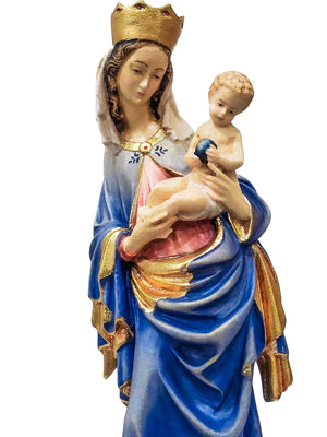 Imagem em Madeira Italiana Madona de Krumaüer 28 cm-TerraCotta Arte Sacra