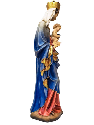 Imagem em Madeira Italiana Madona de Krumaüer 28 cm-TerraCotta Arte Sacra