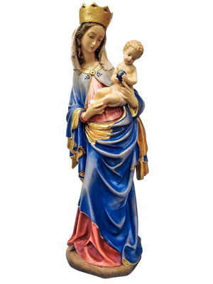 Imagem em Madeira Italiana Madona de Krumaüer 28 cm-TerraCotta Arte Sacra