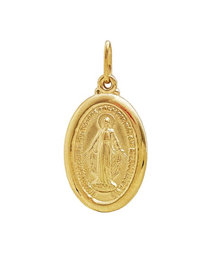 Medalha Milagrosa de Nossa Senhora das Graças de Prata de Lei 925 com Banho de Ouro 18 k-TerraCotta Arte Sacra